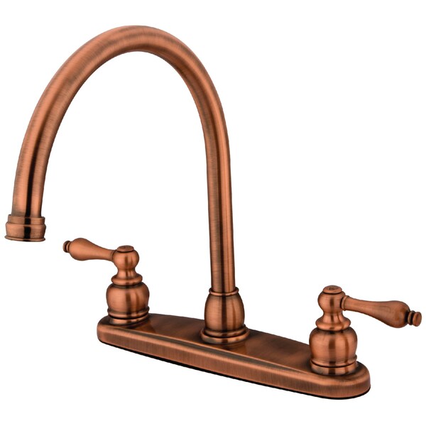 Kingston Brass Victorian 8" Centerset Kitchen Faucet, Antique Copper KB726ALLS - main